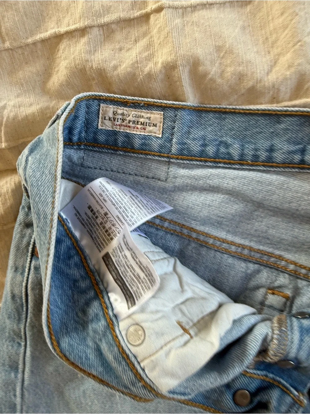 Levi's medium distressed 501 shorts